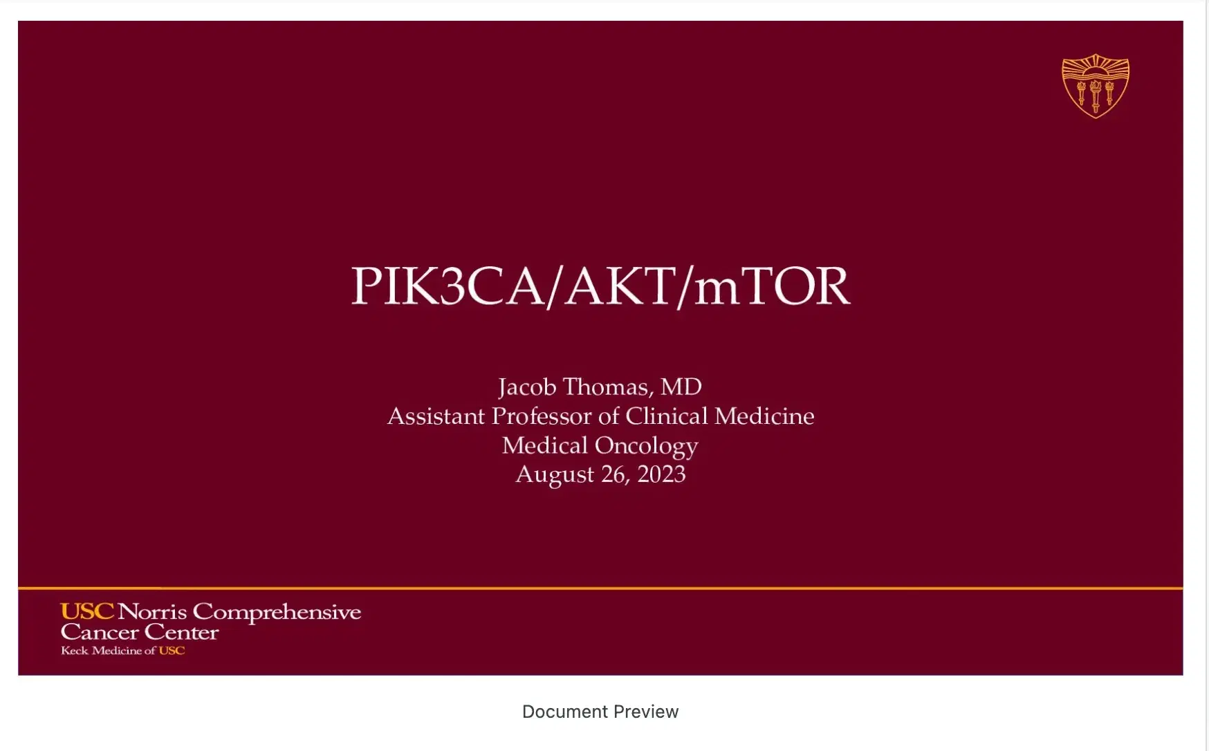 2023 CCC | PIK3CA/AKT/mTOR