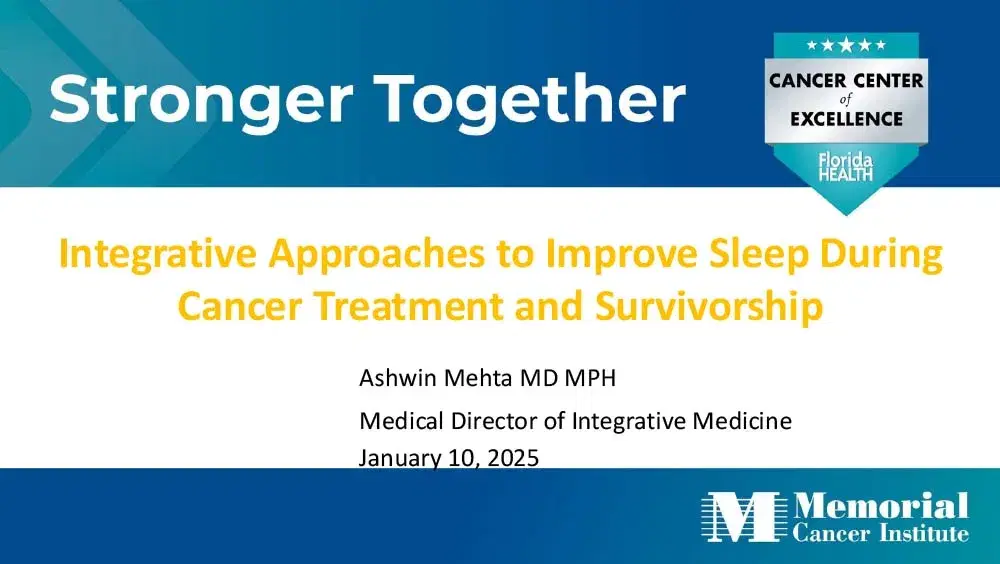 2025 WCS | Integrative Approaches to Improve Sleep During Cancer Treatment and Survivorship