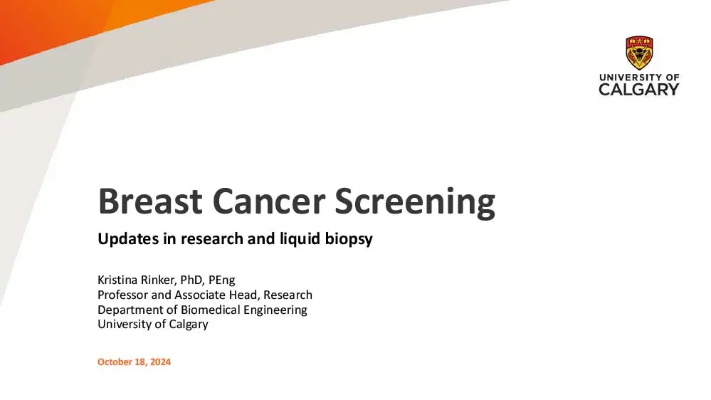 2024 BCS | Breast Cancer Screening – Updates in Research and liquid Biopsy