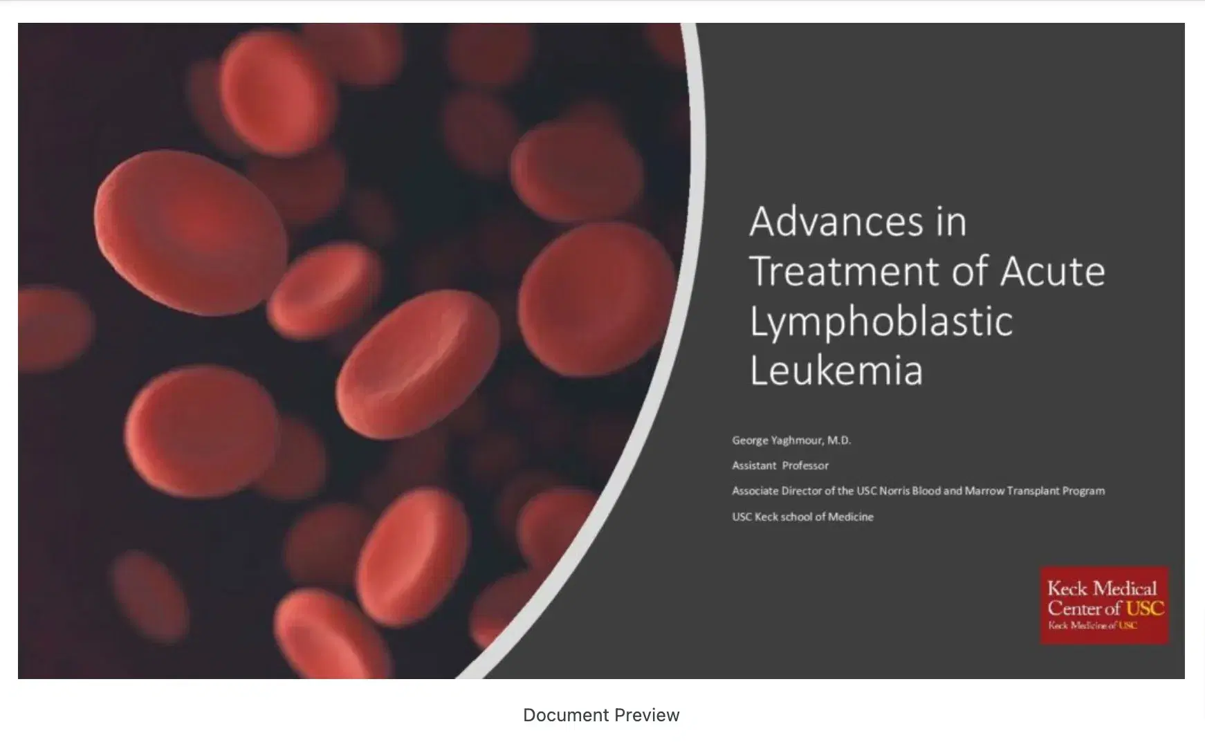 2022 CCC | Advance in Treatment of Acute Lymphocyctic Leukemia
