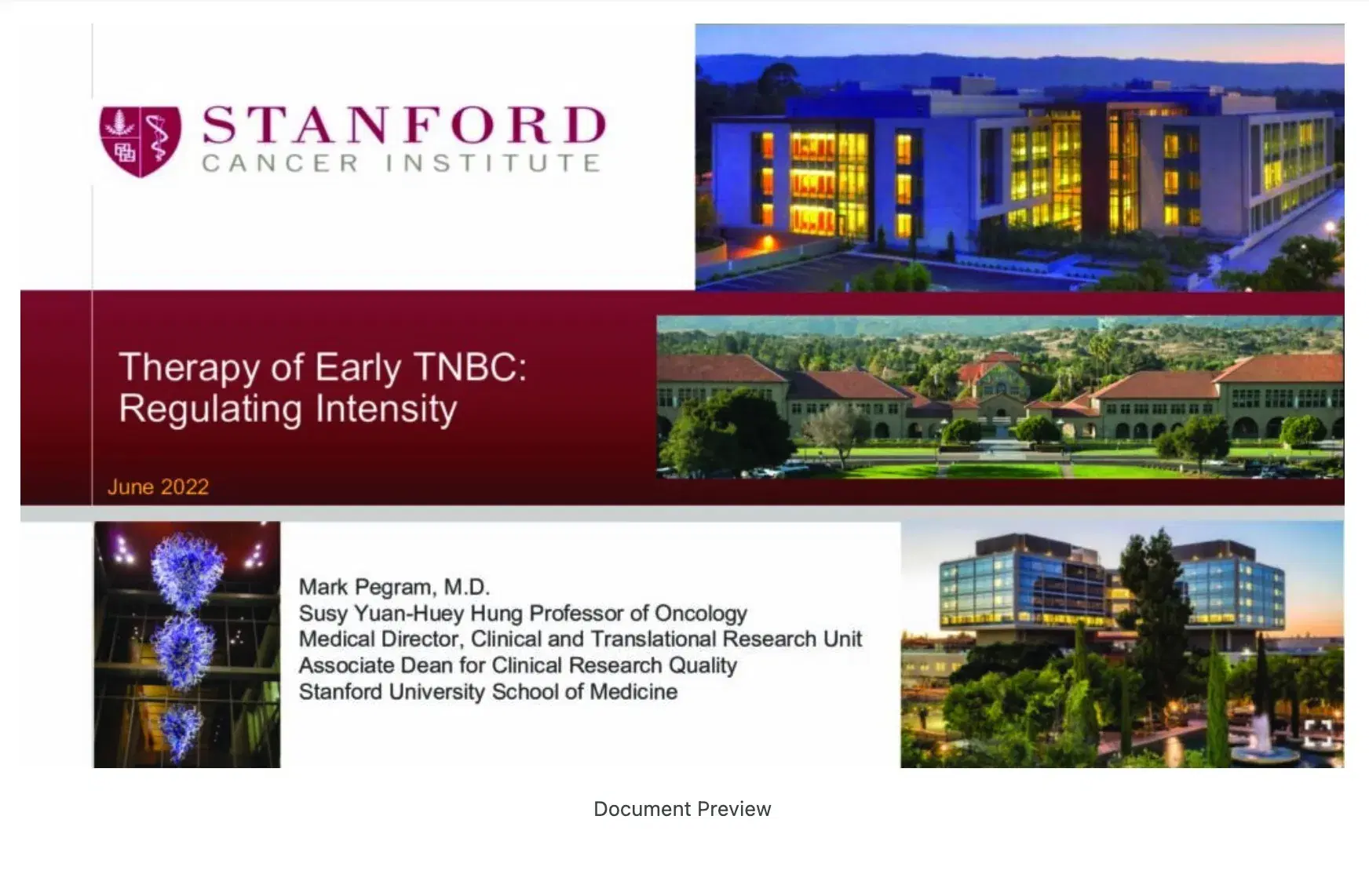 2022 NOSCM | Sequencing Therapy in Early Stage TNBC: Reducing and Increasing the Intensity of Therapy