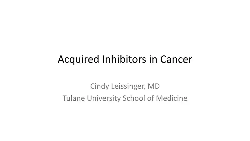 2024 NOSCM | Acquired Inhibitors in Cancer: State-of-the Art Management