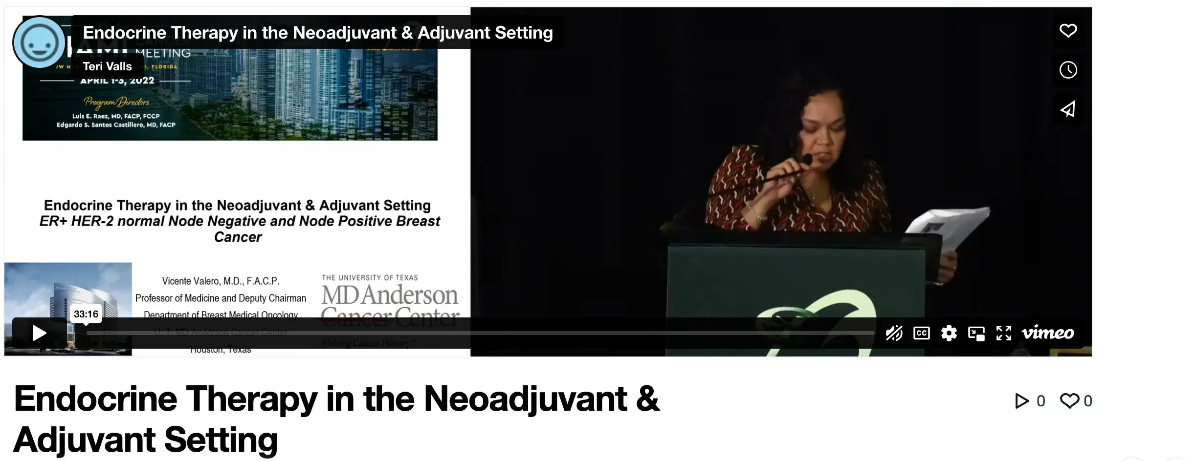 2022 MCM | Endocrine Therapy in the Neoadjuvant & Adjuvant Setting