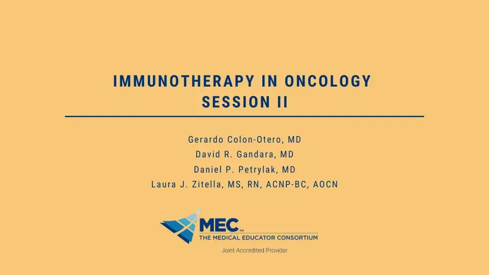 Immunotherapy in Oncology Session II