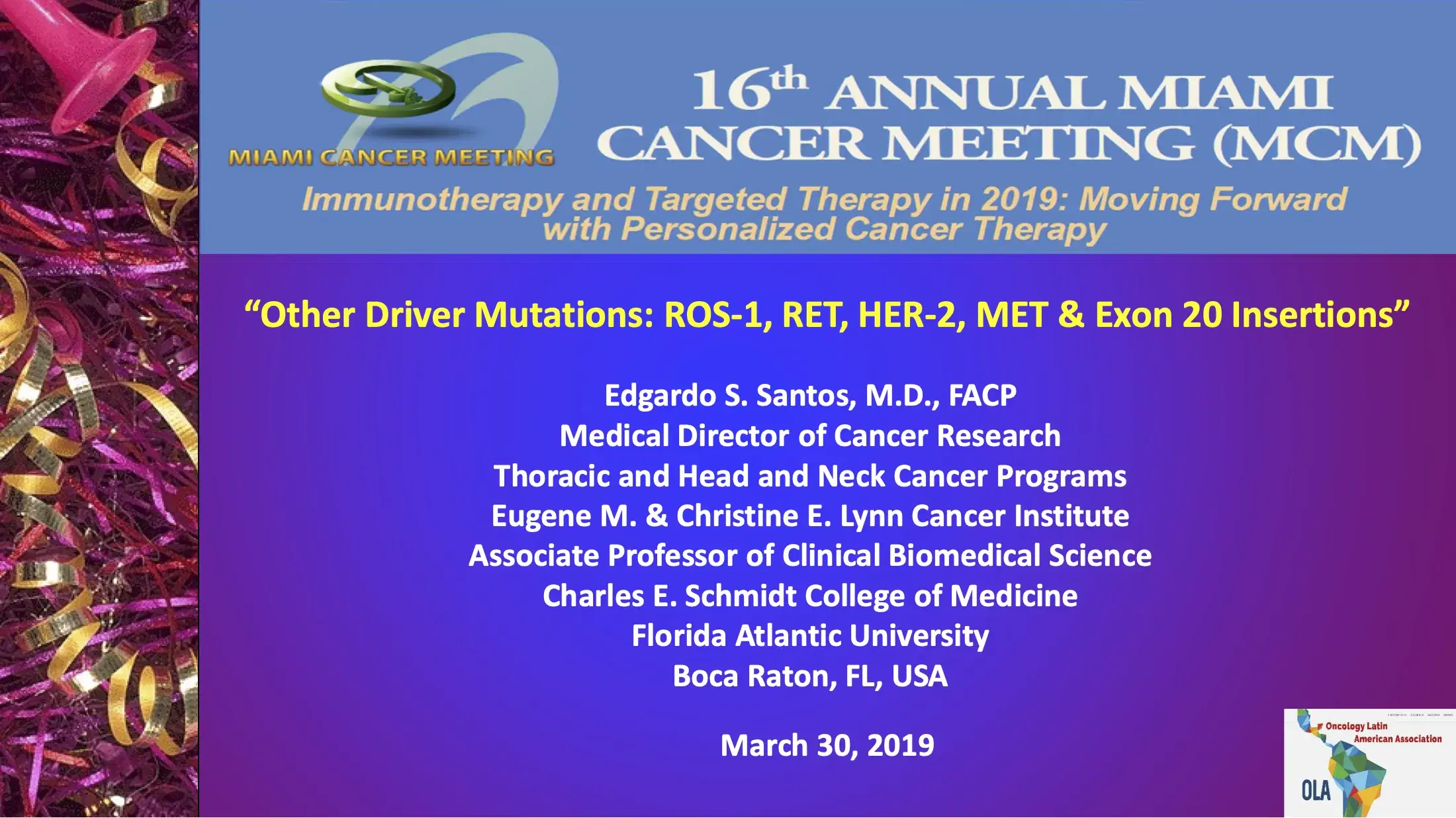 Other Driver Mutations: ROS-1, RET, HER-2, MET & Exon 20 Insertions