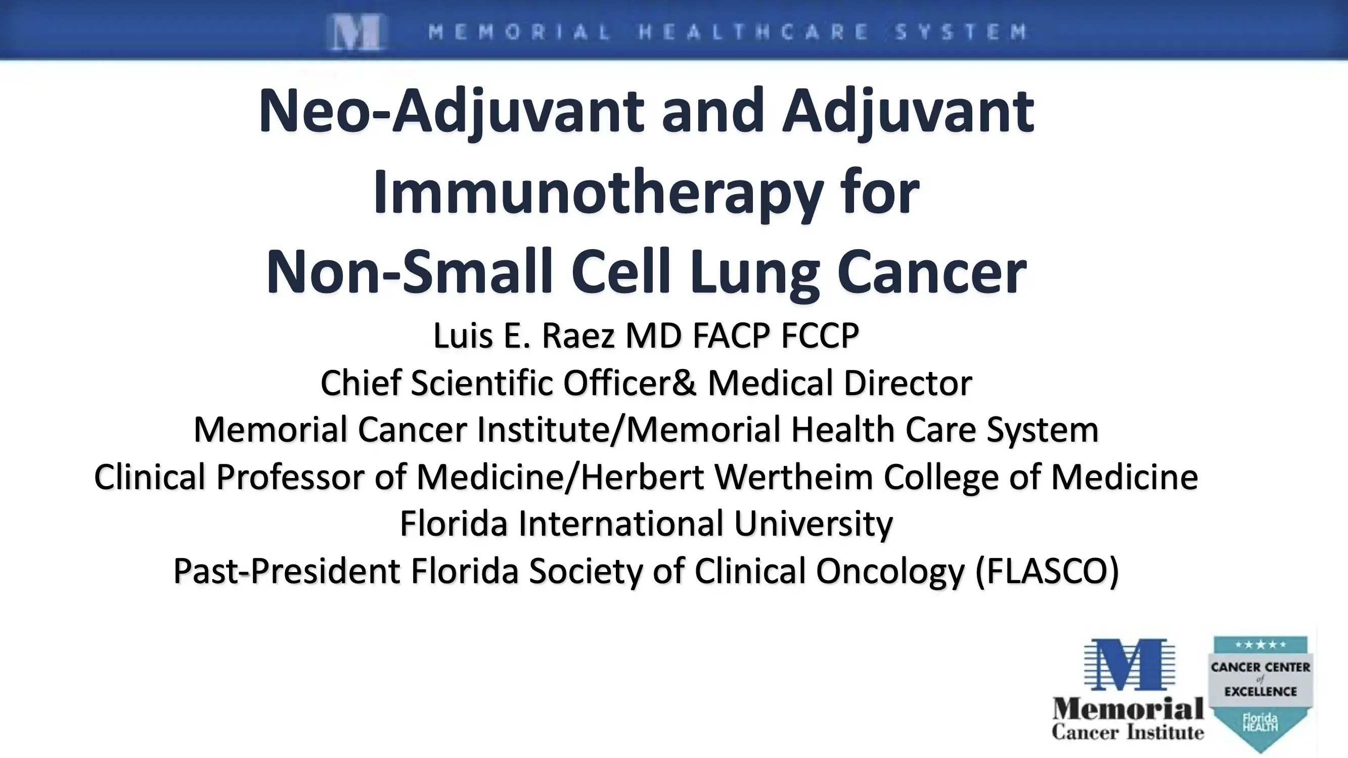 Neo-Adjuvant and Adjuvant Immunotherapy for Non-Small Cell Lung Cancer