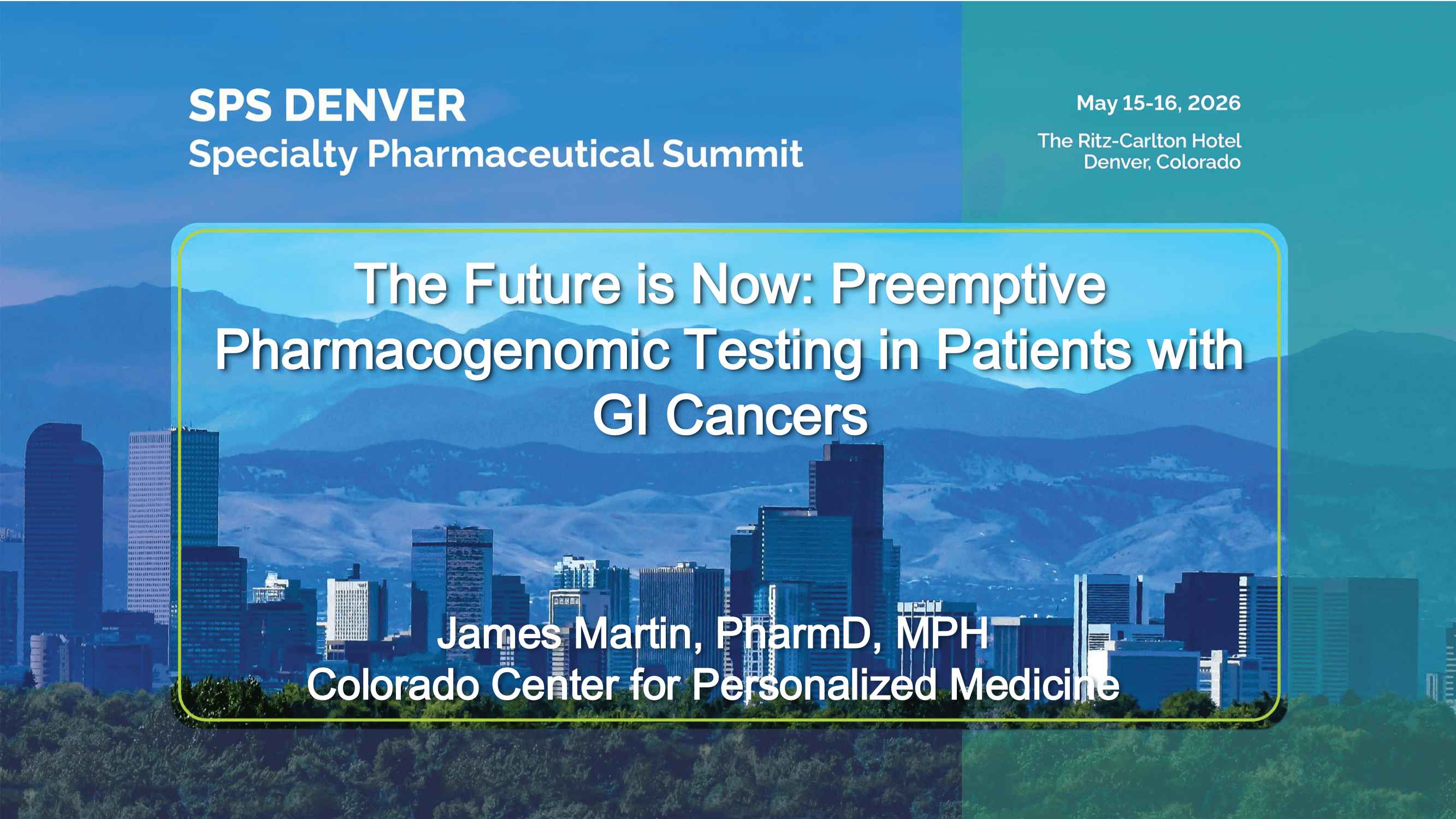 2026 SPS Denver | Preemptive Pharmacogenomic Testing in Patients with GI Cancers