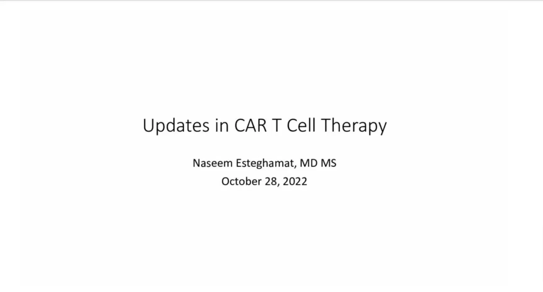 2022 AIO | Updates in CAR T Therapies