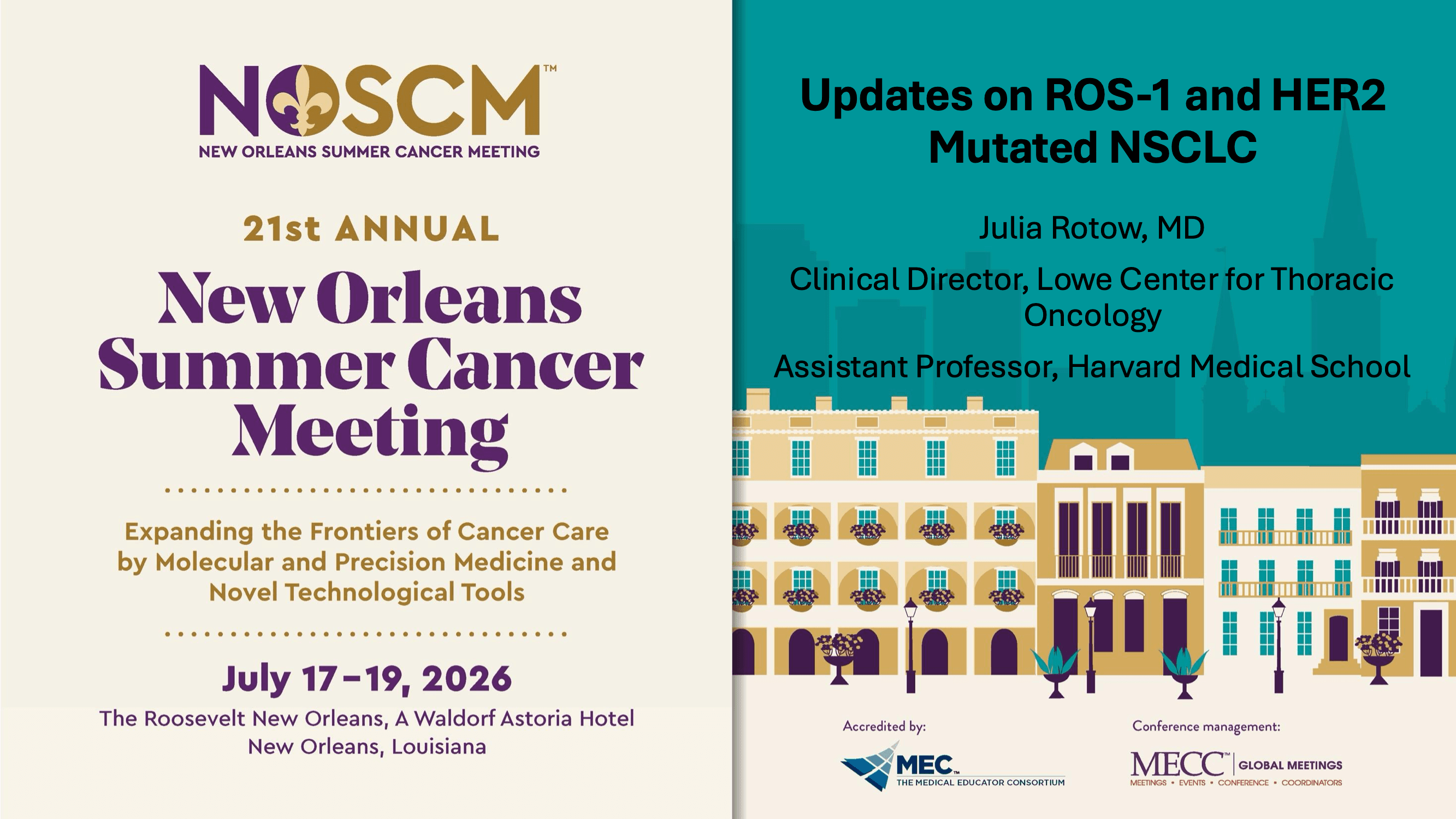 2026 NOSCM | Updates on ROS-1 and HER2 Mutated NSCLC Tumors
