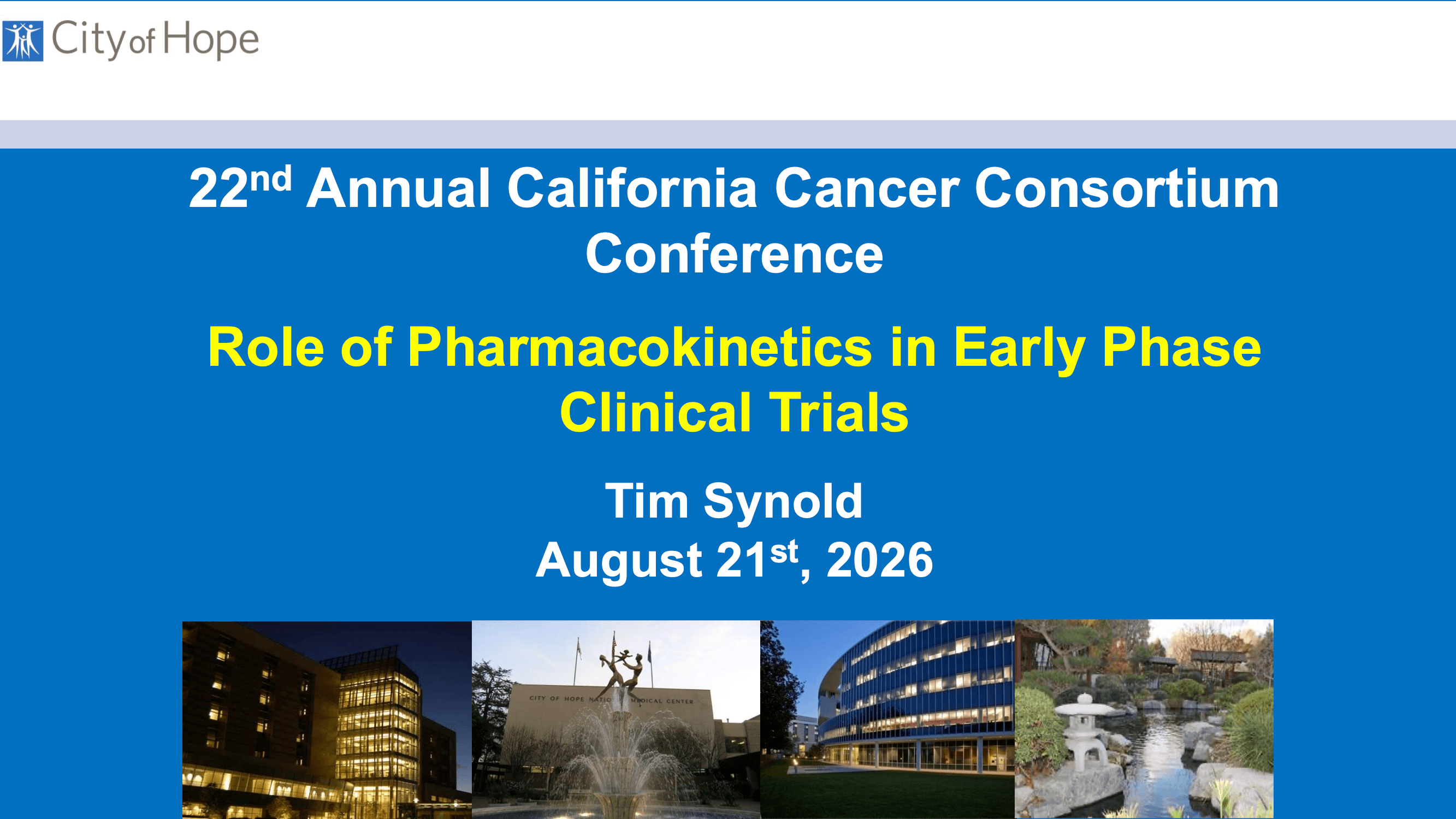 2026 CCC | Role of Pharmacokinetics in Early Phase Clinical Trials