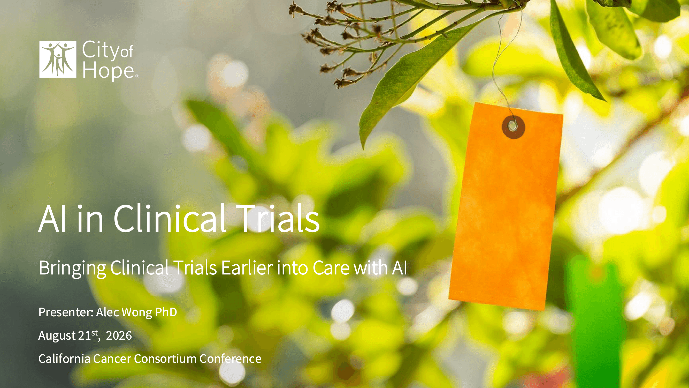 2026 CCC | Artificial Intelligence in Clinical Trials
