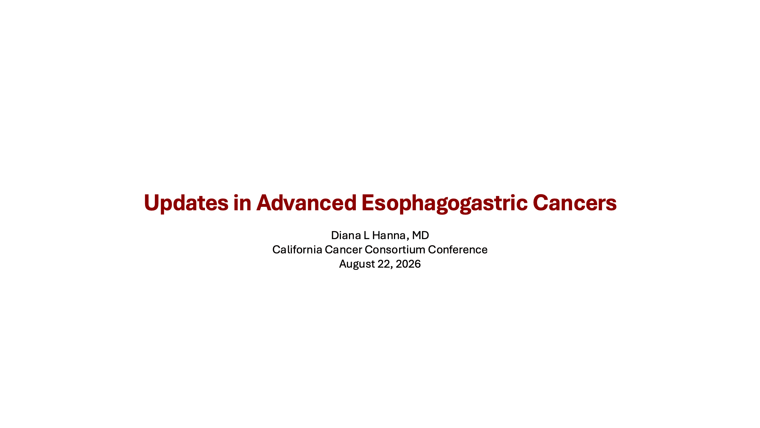 2026 CCC | Esophageal and Gastric Cancer