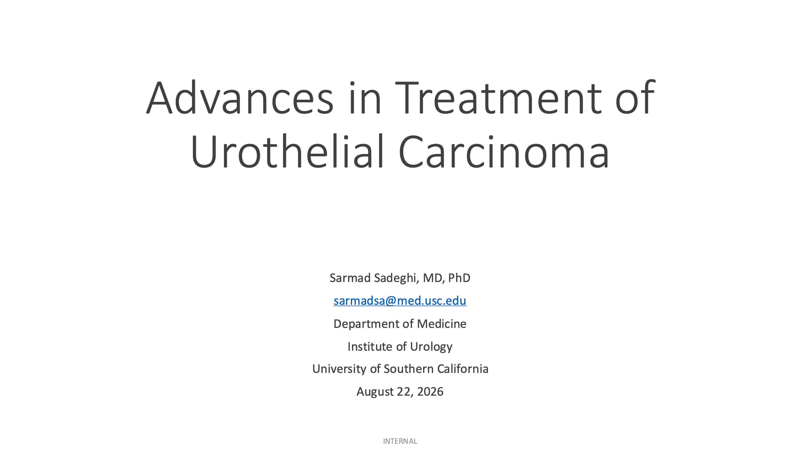 2026 CCC | Advances in the Treatment of Urothelial Carcinoma