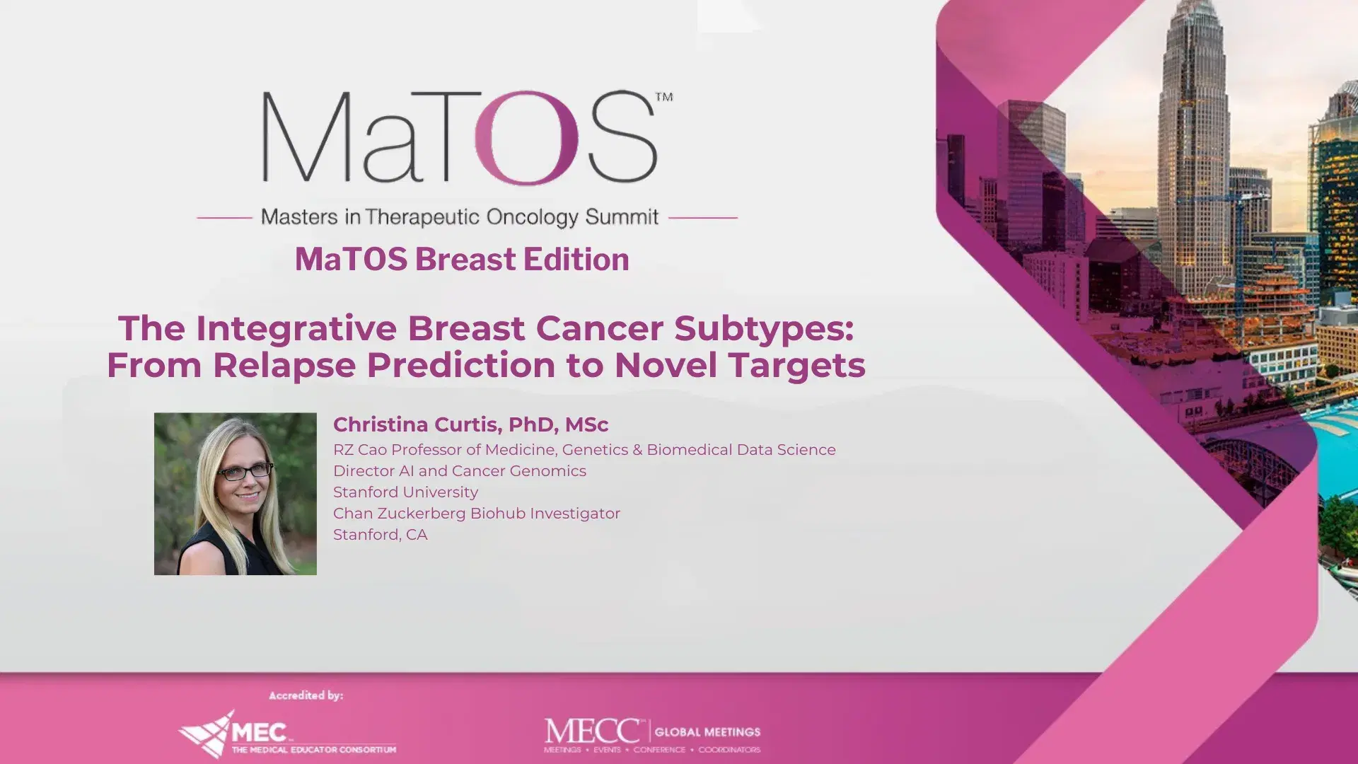 2025 MaTOS Breast | The Integrative Breast Cancer Subtypes: From Relapse Prediction to Novel Targets
