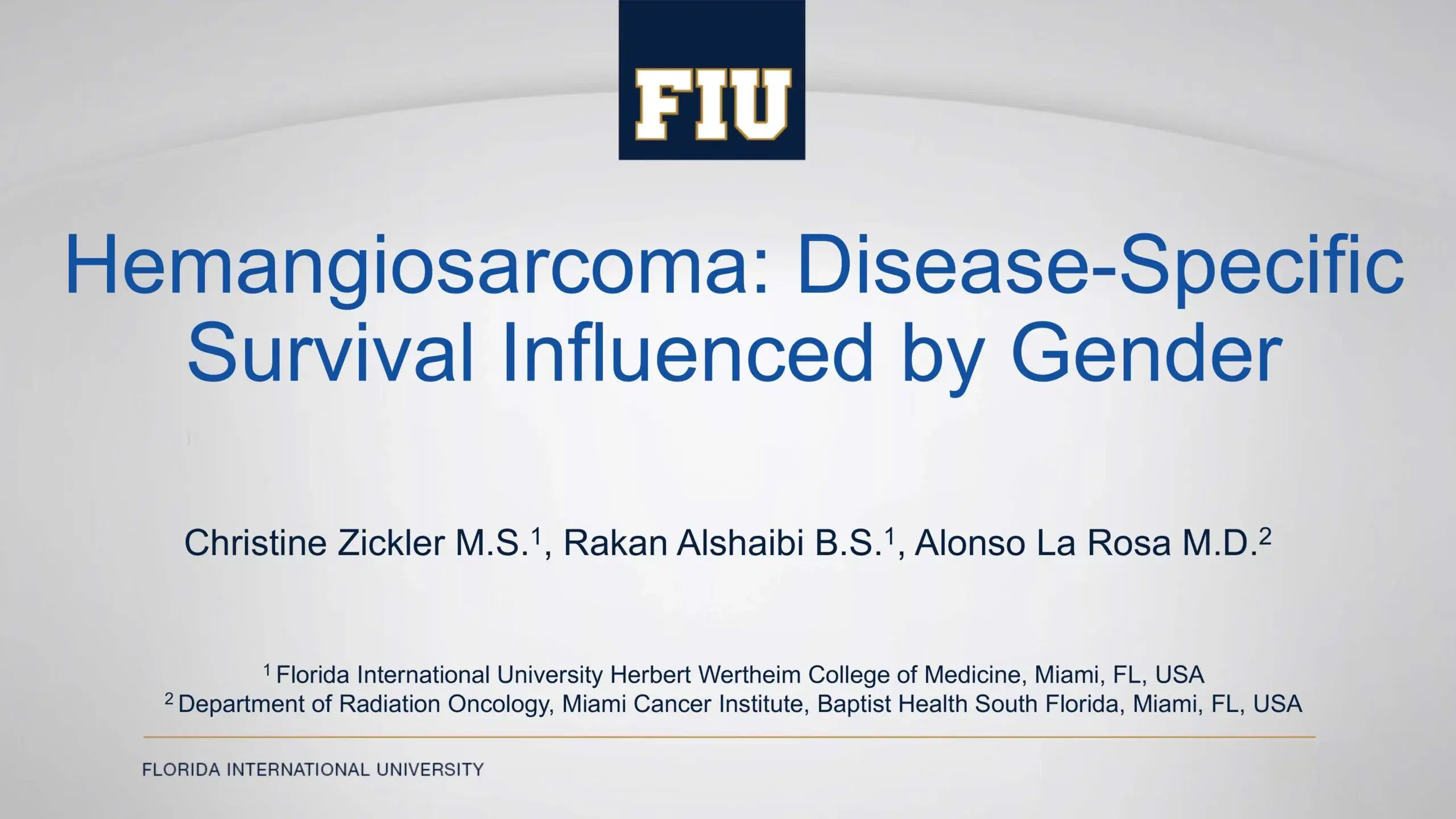 2024 SPECTRUM | Hemangiosarcoma: Disease-Specific Survival Influenced by Gender
