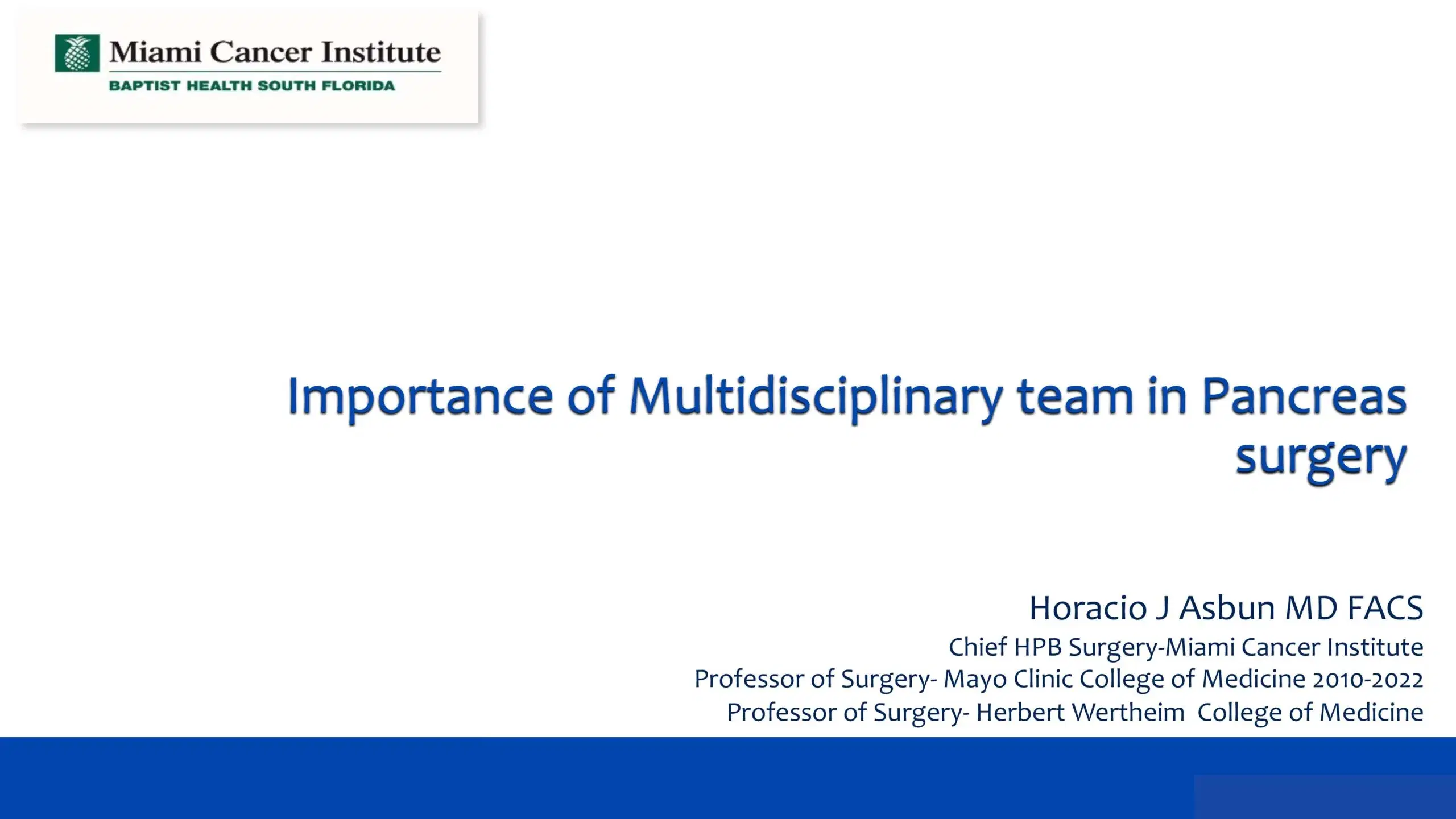 2024 SPECTRUM | Surgery for pancreatic cancer and working with a multidisciplinary team