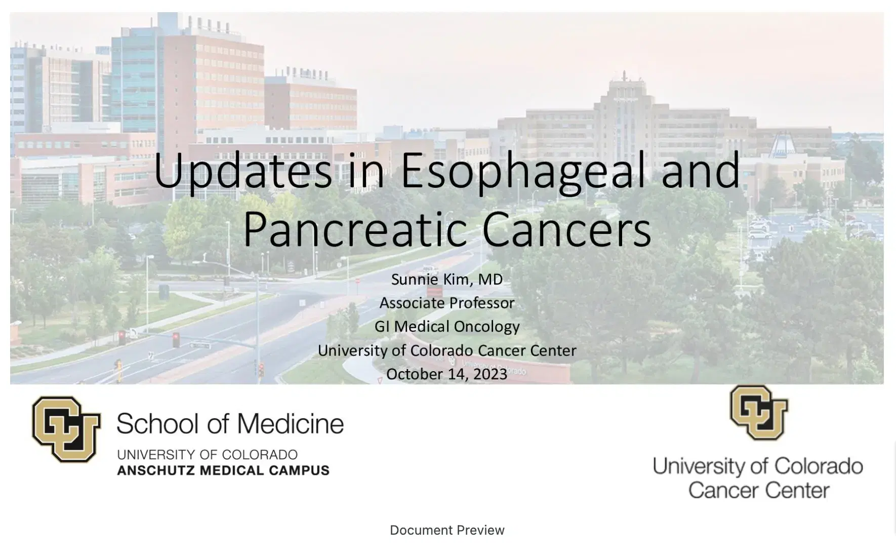 2023 MLS Denver | Pancreatic and Esophageal Cancer Updates