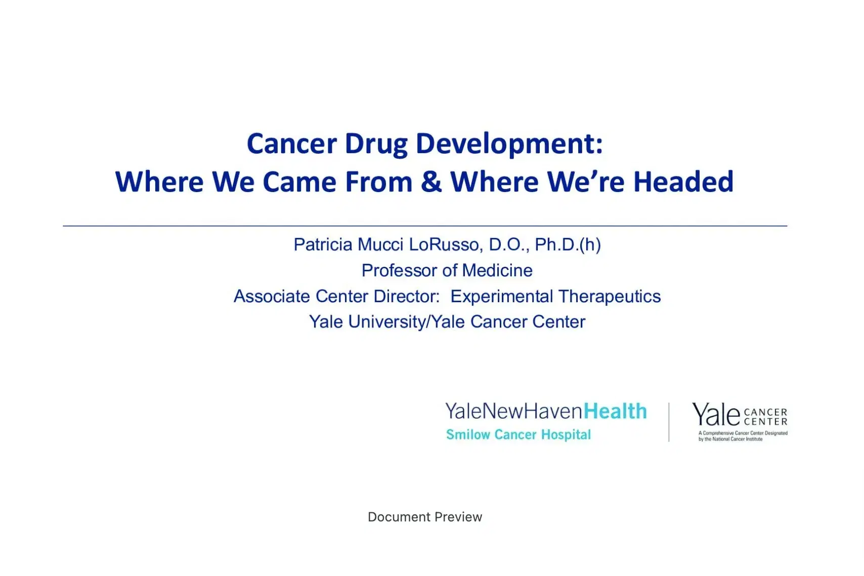 2023 CCC | The Future of Developmental Therapeutics in Oncology