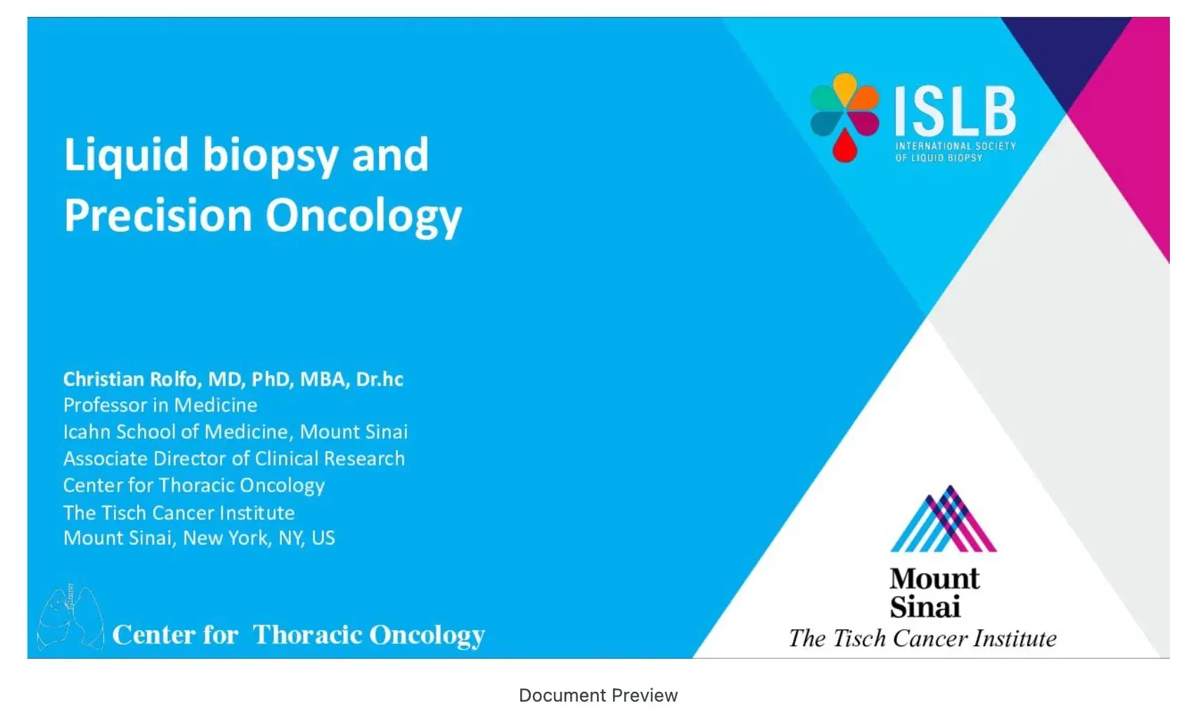 2023 MLS Arlington | Liquid Biopsy and Precision Oncology